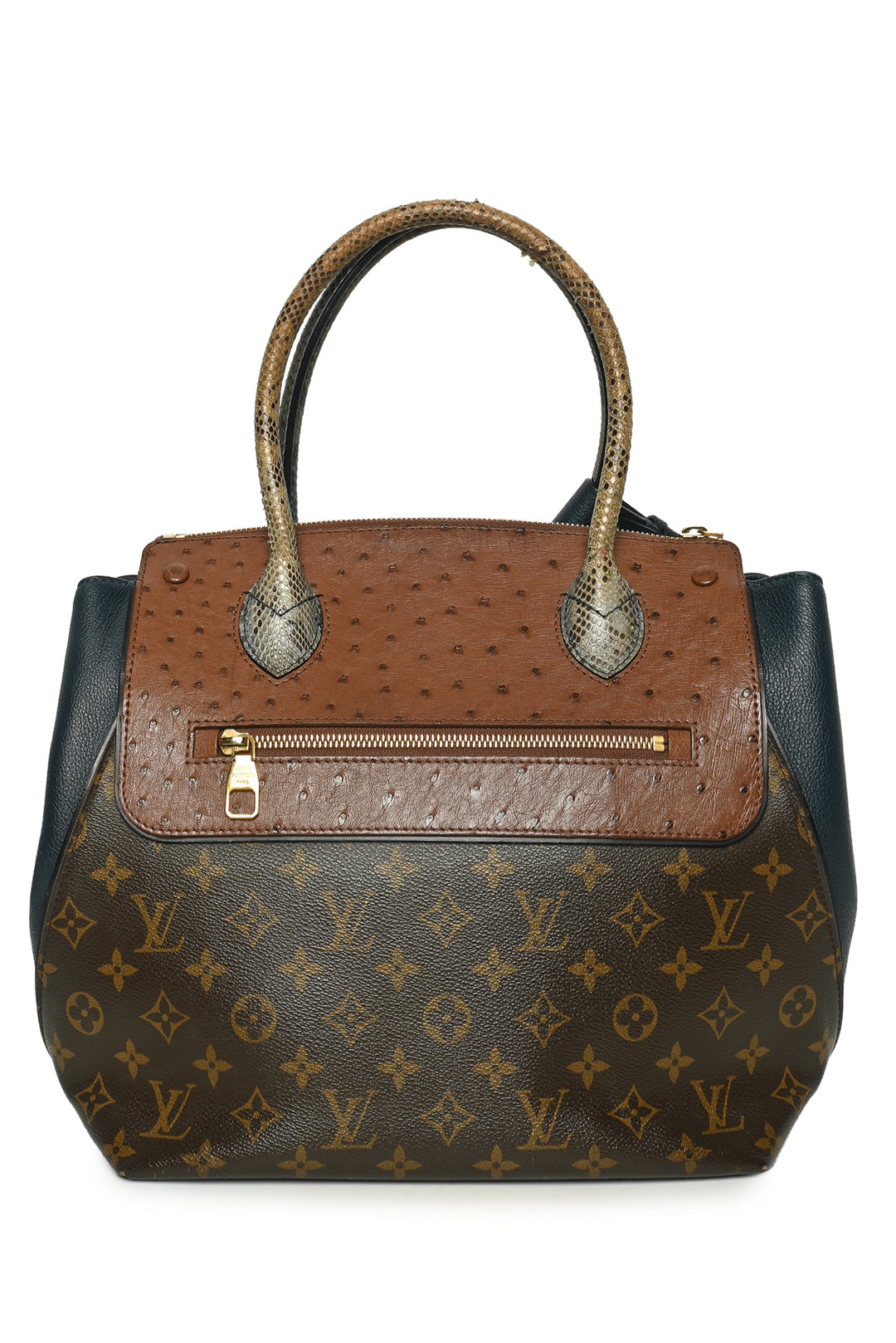 Louis Vuitton Canvas, Leather, Ostrich & Python Majestueux Exotique MM Tote