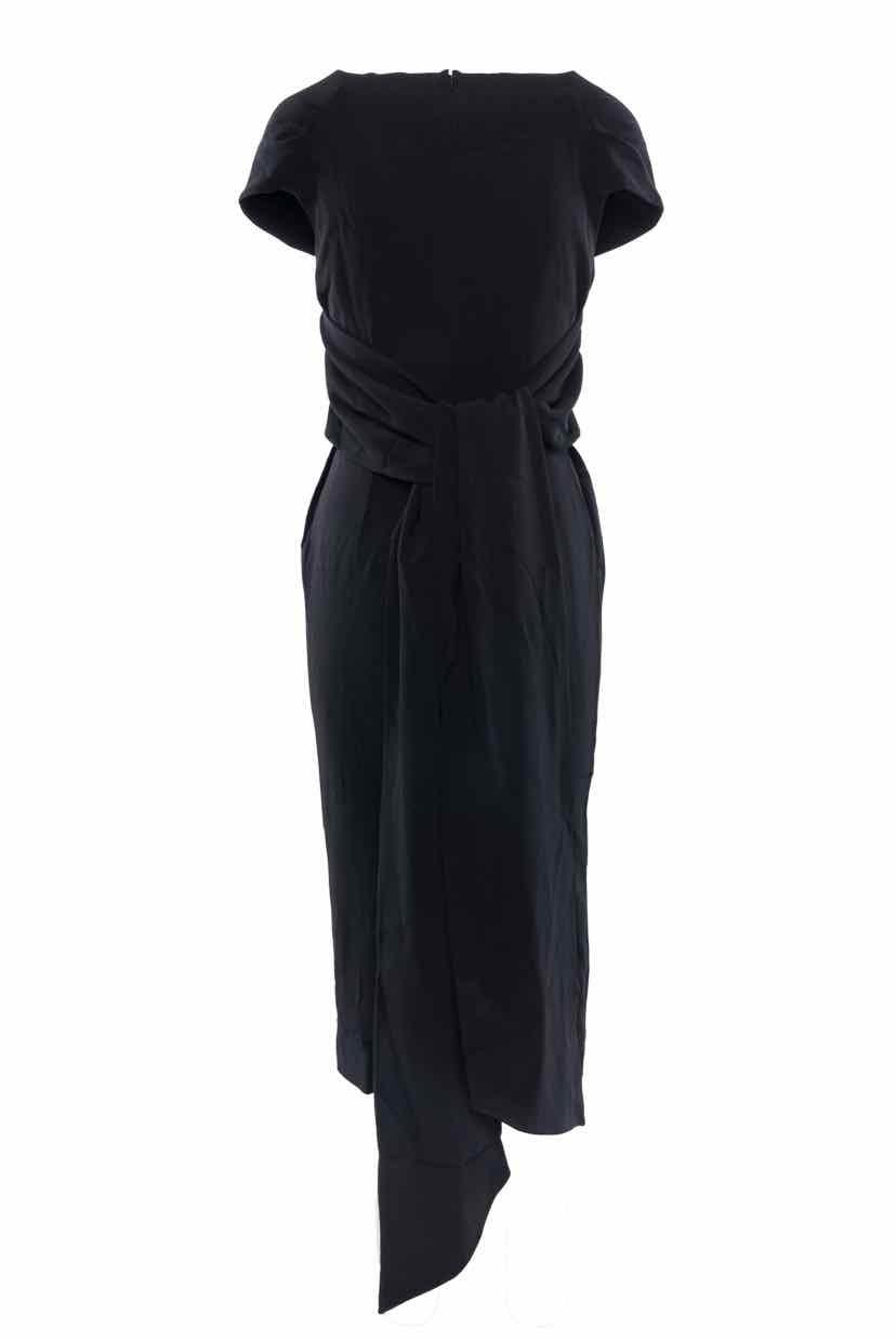 Stella Mccartney Size 38 Ruched Shoulder Tie Waist  Midi Dress