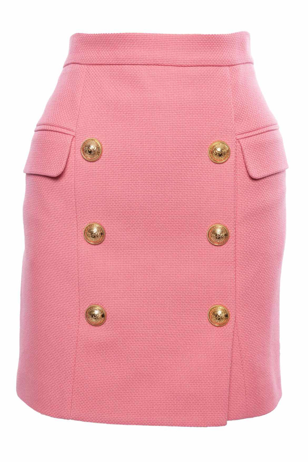 Balmain Size 44 6-Button Mini Skirt