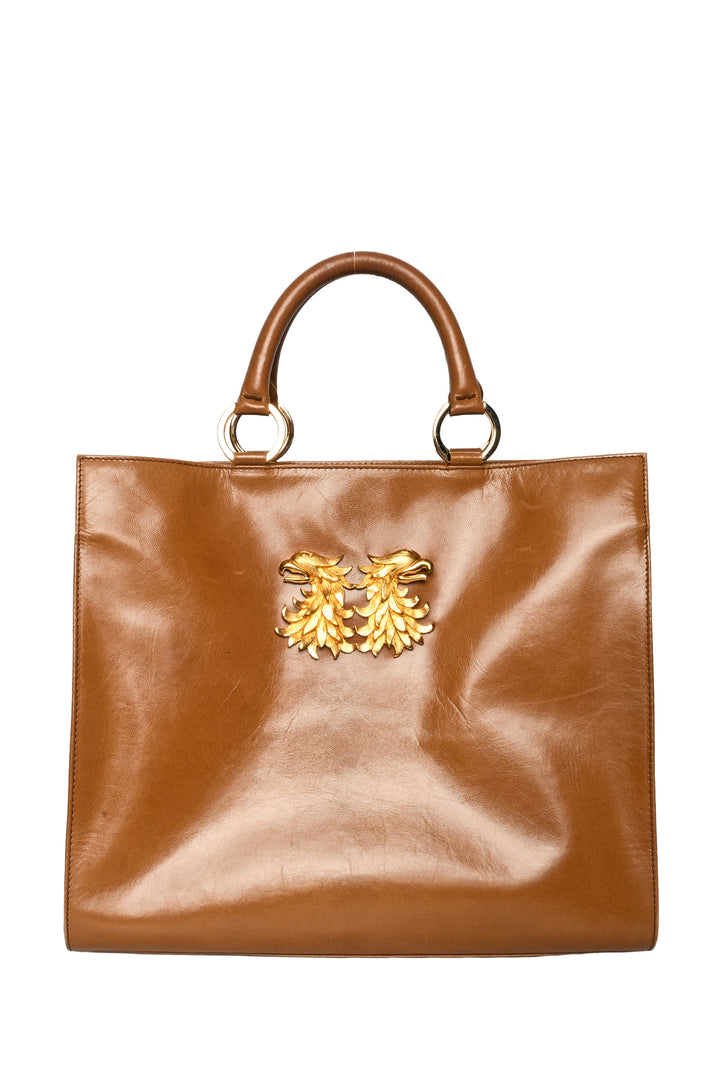 Valentino Vintage Double Emblem Tote