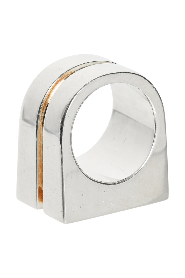 Gucci Size 5.75 Silver Interlocking G Signet Ring