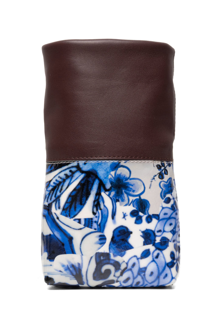 Dries Van Noten Two-Tone Patterned Leather Phone Holder Crossbody