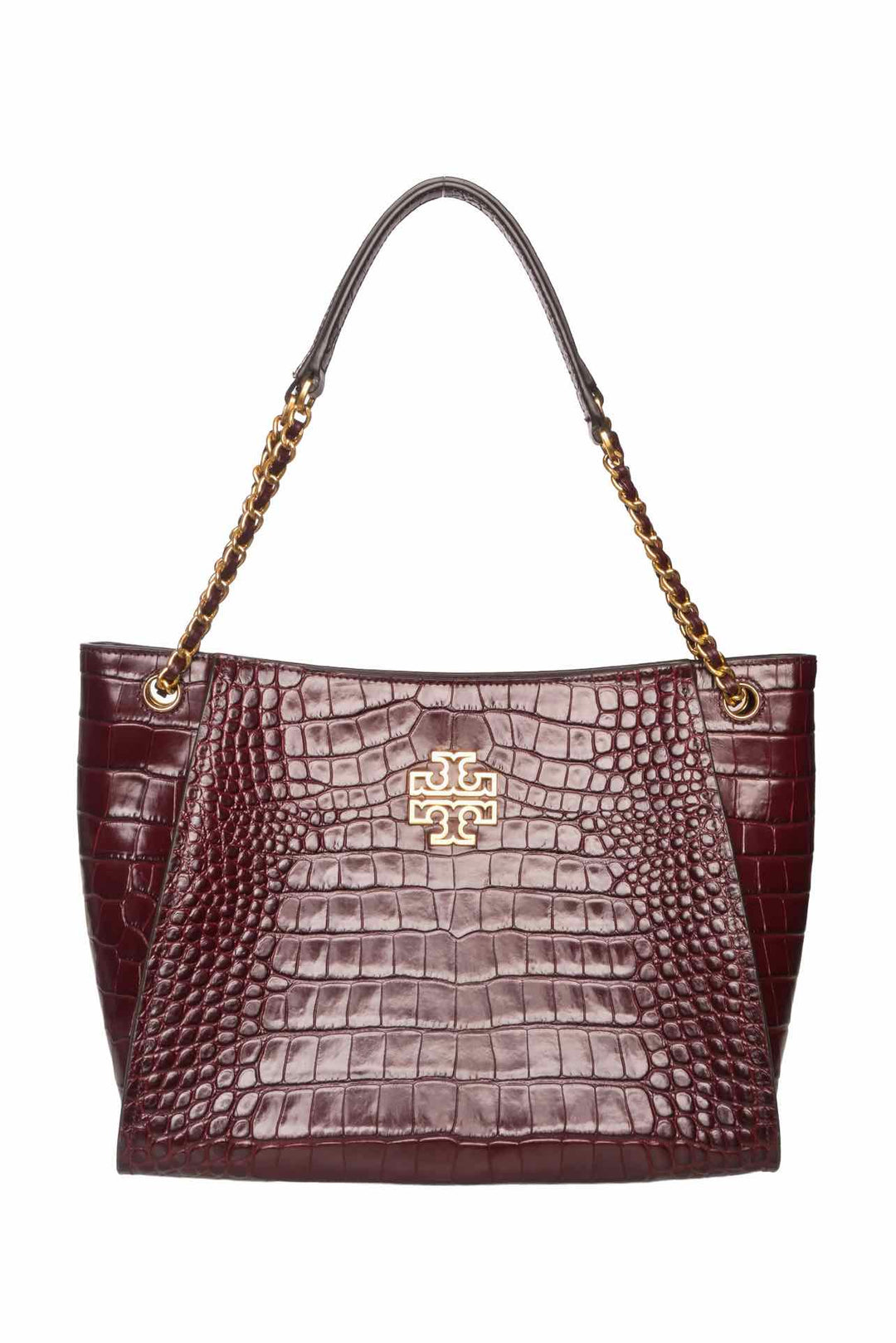 Tory Burch Britten Croc Embossed Leather Tote