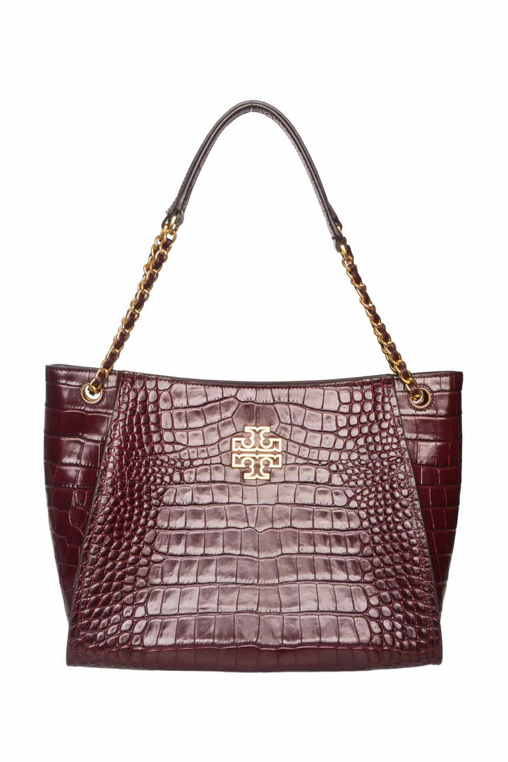 Tory Burch Britten Croc Embossed Leather Tote