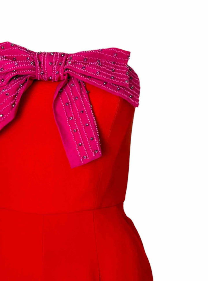 SALONI Size 6 Beaded Bow Jumpsuit