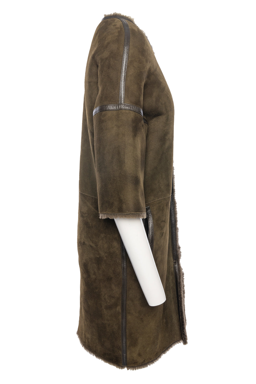 Yves Salomon Size 36 Suede and Fur Coat