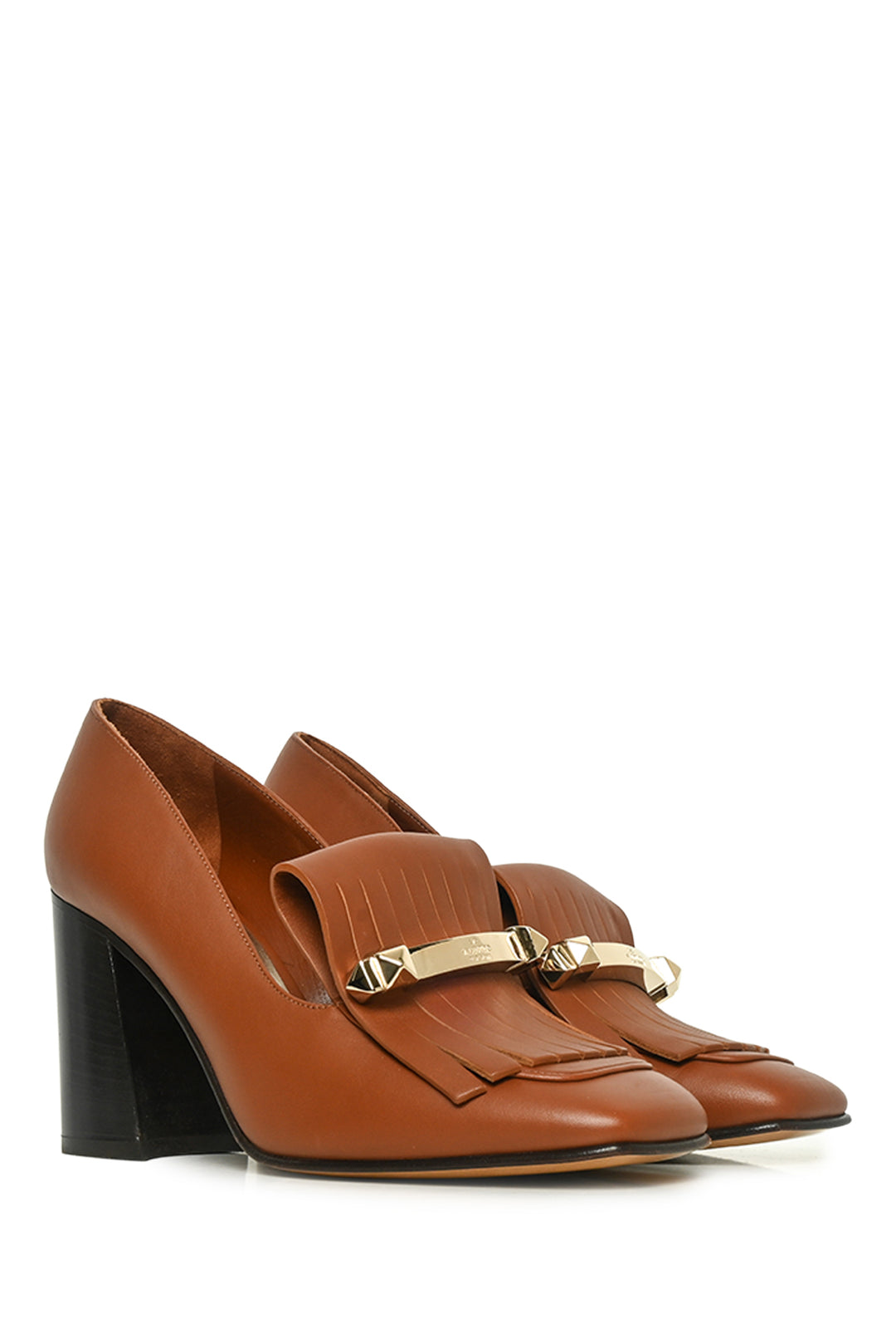 Valentino Size 37.5 Rockstud Uptown Fringe Loafer 90 Pumps