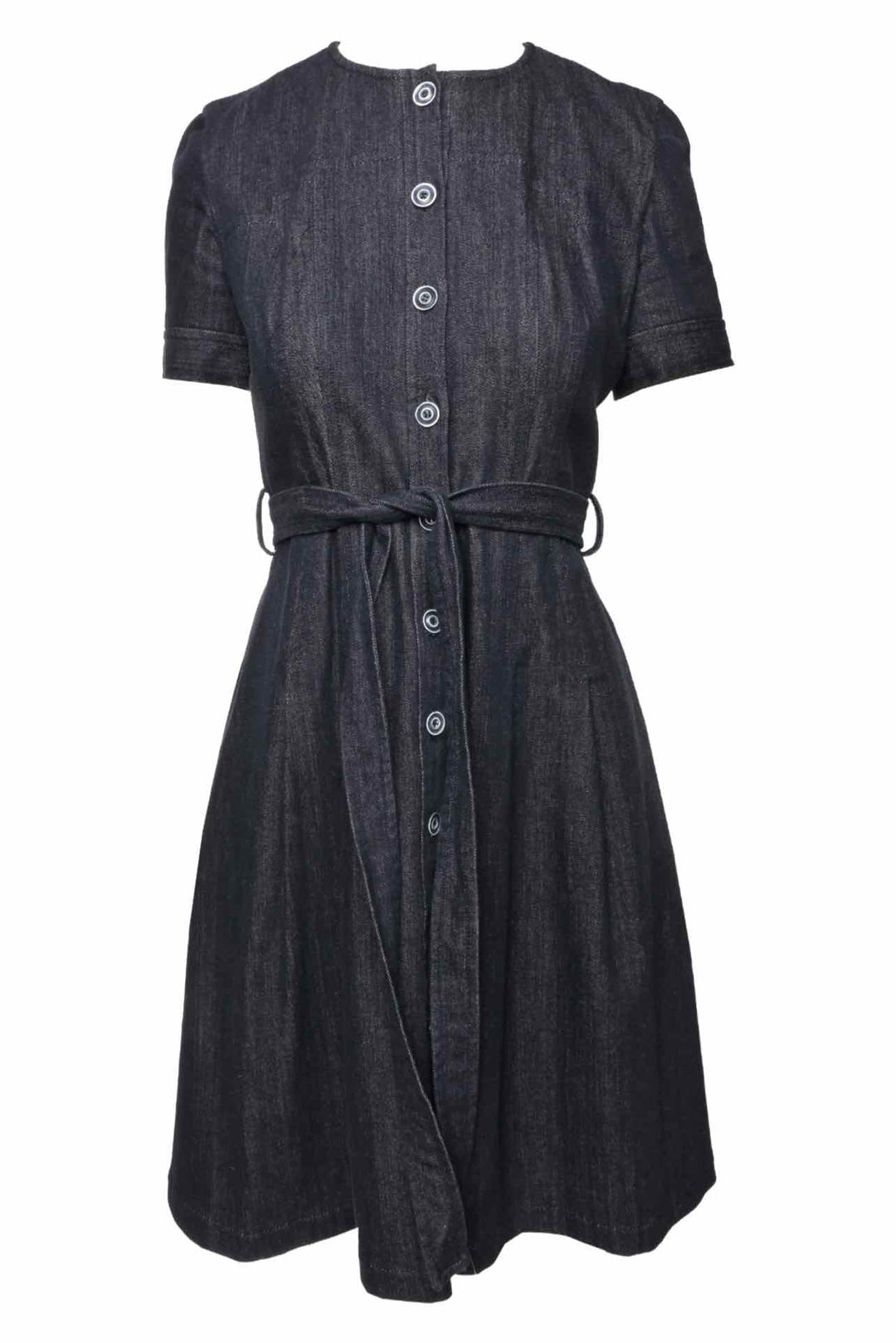 Carolina Herrera Size 4 Button Up Denim Midi Dress
