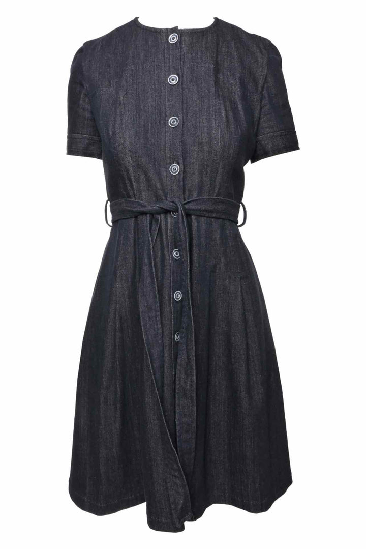 Carolina Herrera Size 4 Button Up Denim Midi Dress