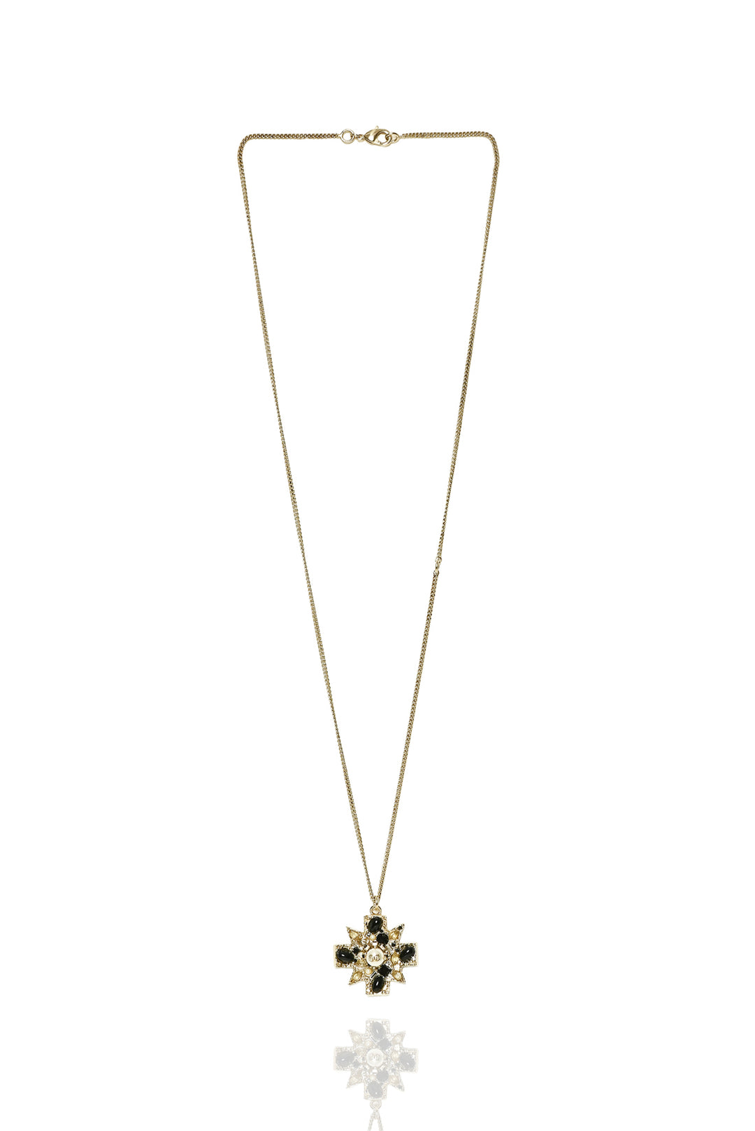 Chanel Faux Pearl & Crystal CC Necklace