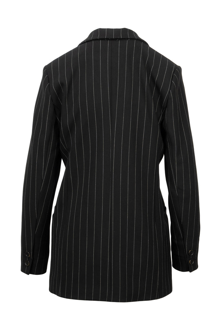 Ganni Size 36 Double Breasted Pinstripe Blazer