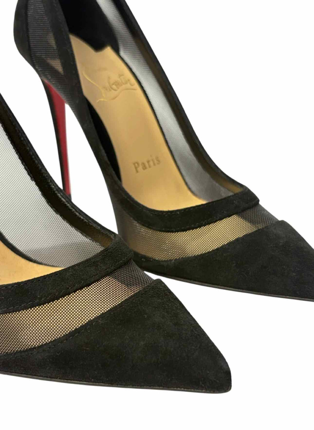 Christian Louboutin Size 35 Galativi 100 Mesh & Suede Pumps