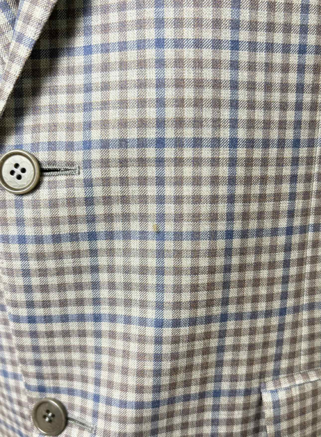 Canali Size 44 Men's Check Wool Blazer