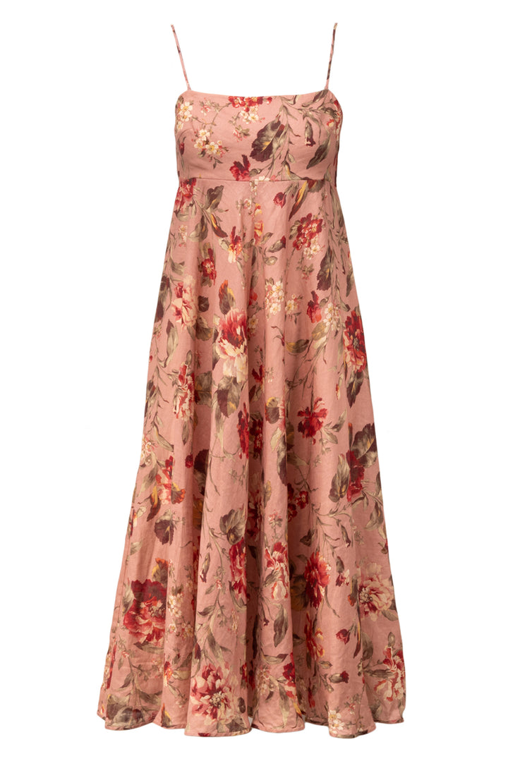 Zimmermann Size XS/S Cassia Musk Floral Linen Midi Dress
