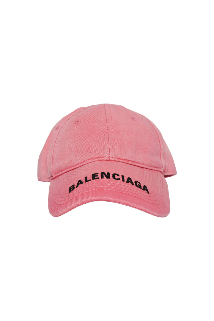 Balenciaga Size L Washed Denim Embroidered Logo Ball Cap