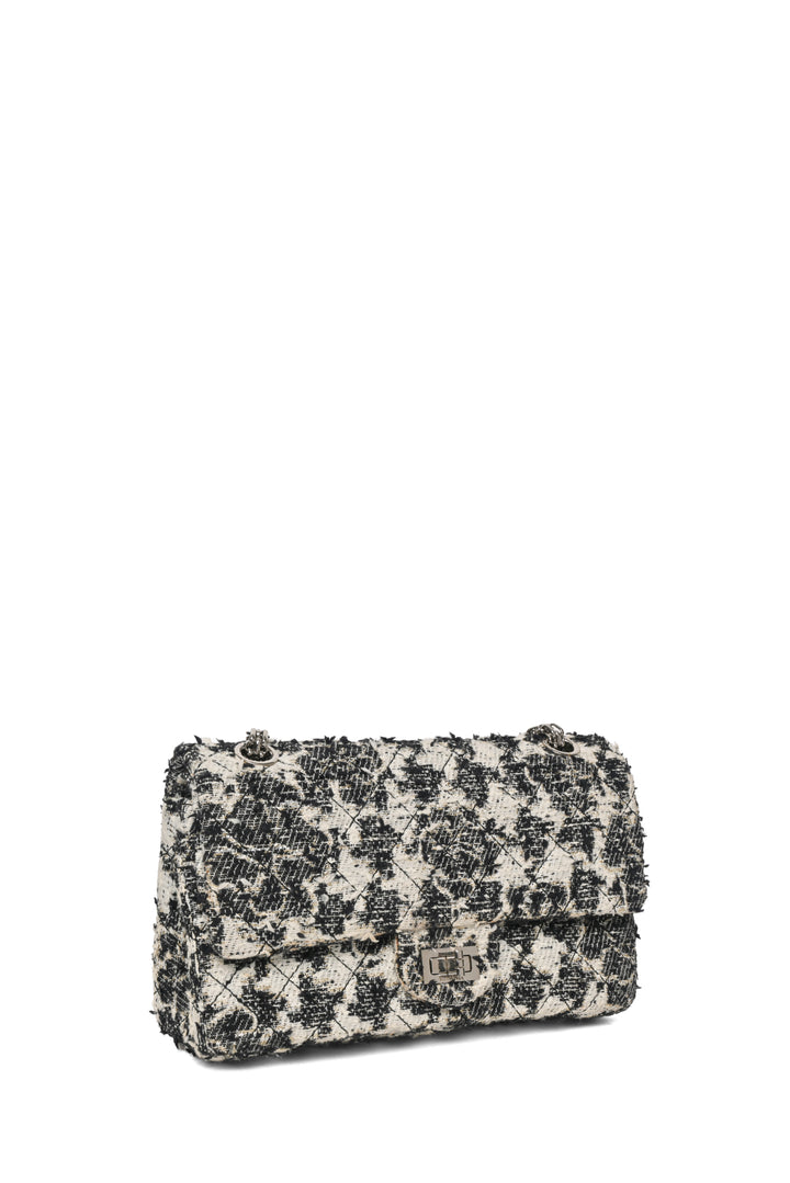 Chanel 2010-2011 Tweed Camellia Quilted 2.55 Reissue 226 Double Flap Bag