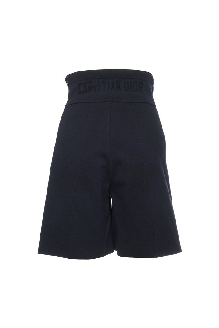 Dior Size 4 High Waisted CD Button Detail Shorts