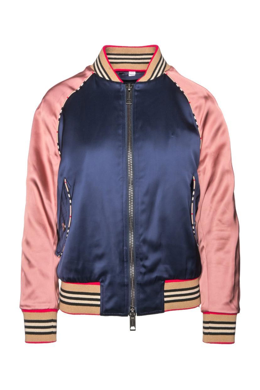 Burberry Size 2 Harlington Colourblock Bomber Jacket