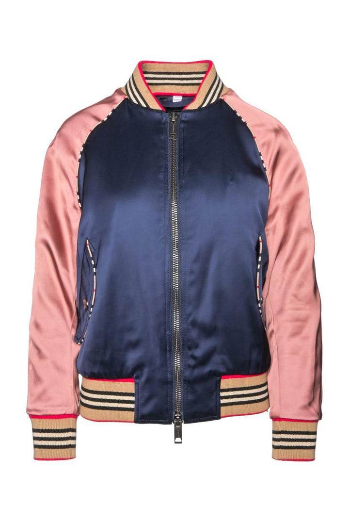 Burberry Size 2 Harlington Colourblock Bomber Jacket