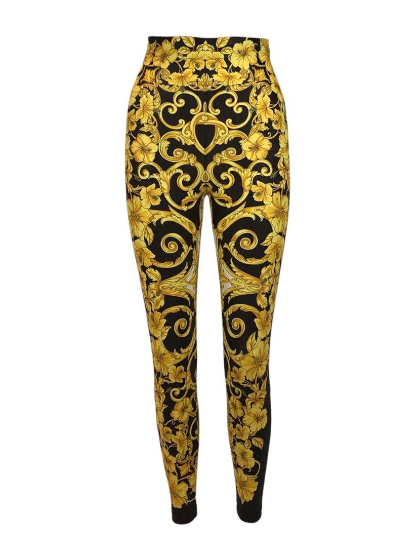 Versace Size 38 Floral Print Leggings