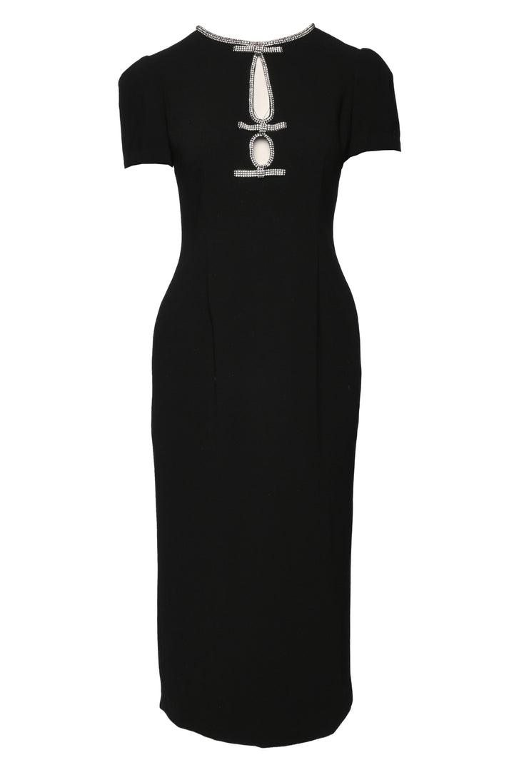 Self Portrait Size 6 Crepe Diamante Midi Dress