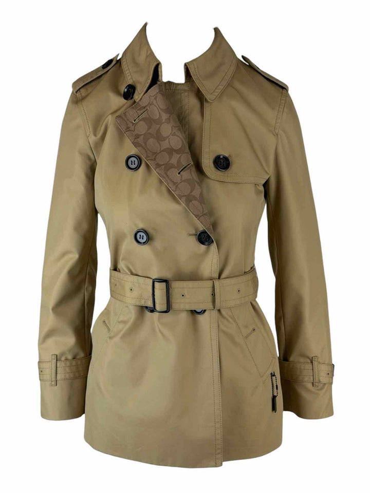 Coach Size XS Signature Lapel Short Trench Coat