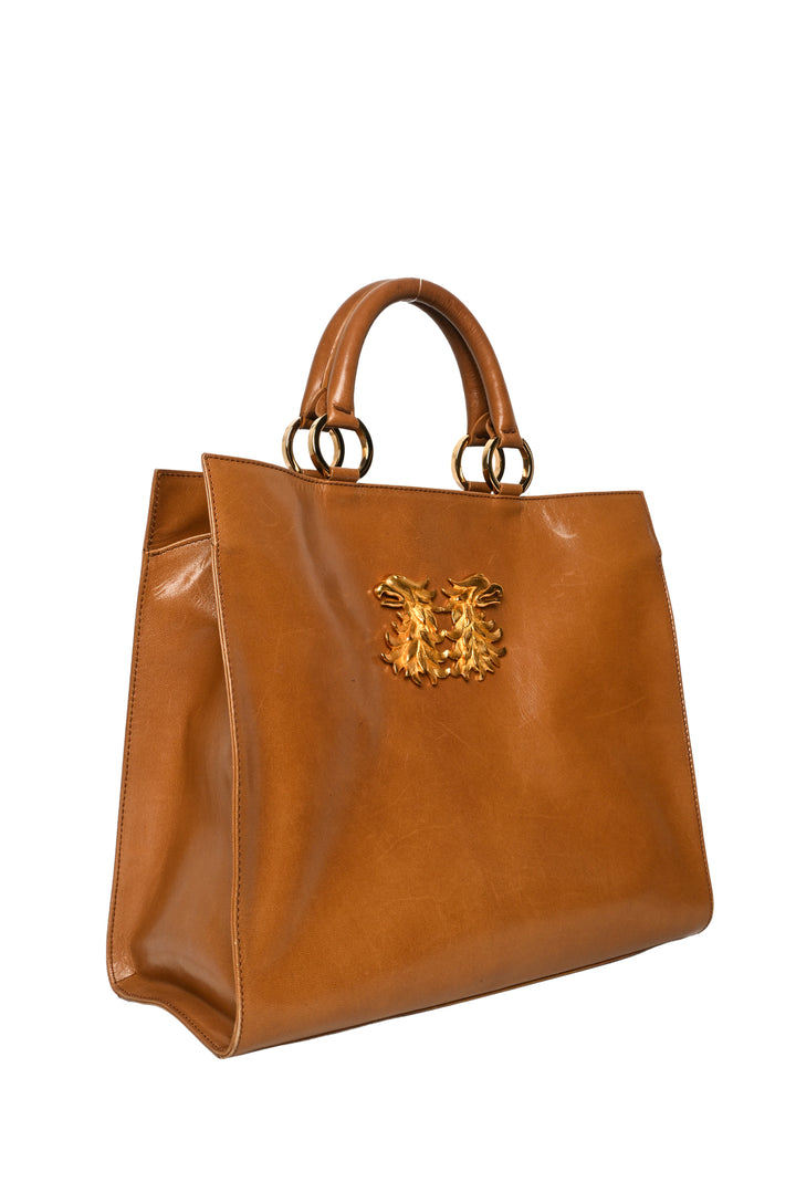 Valentino Vintage Double Emblem Tote