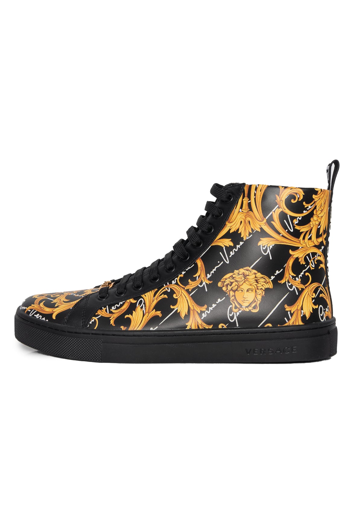 Versace Size 43 High Top Vitello St. Barocco Signature Men's Versace Size 43 High Top Vitello St. Barocco Signature Men's