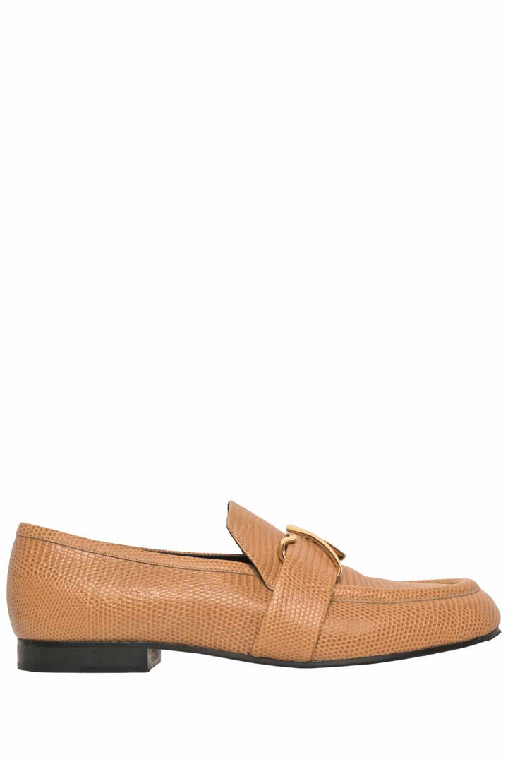 Proenza Schouler Size 39 Lizard Print Embossed Leather Loafers