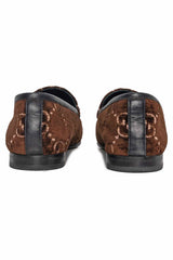 Gucci Size 39 GG Monogram Horsebit Jordaan Loafers