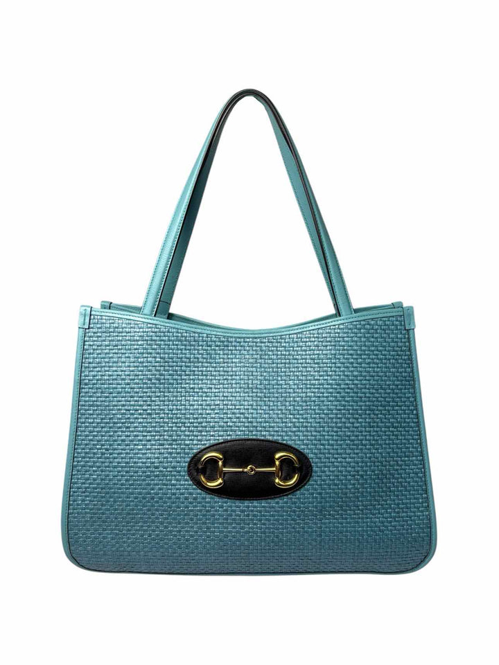 Gucci Raffia Horsebit 1955 Tote Purse
