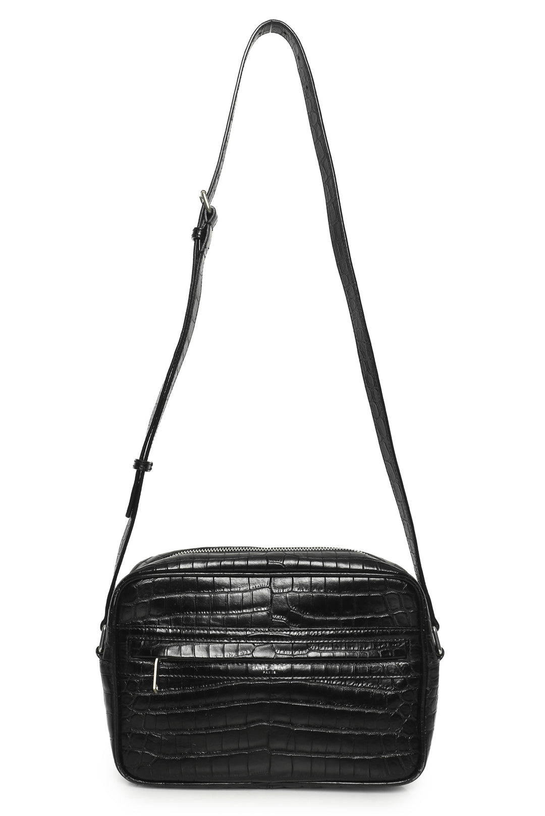 Saint Laurent 2022 Croc-Embossed Camera Crossbody