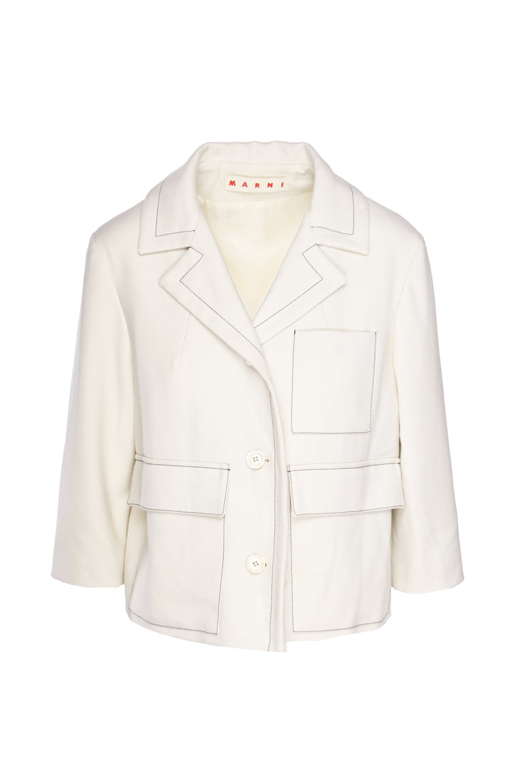 Marni Size 40 Cropped 3/4 Sleeve Jacket