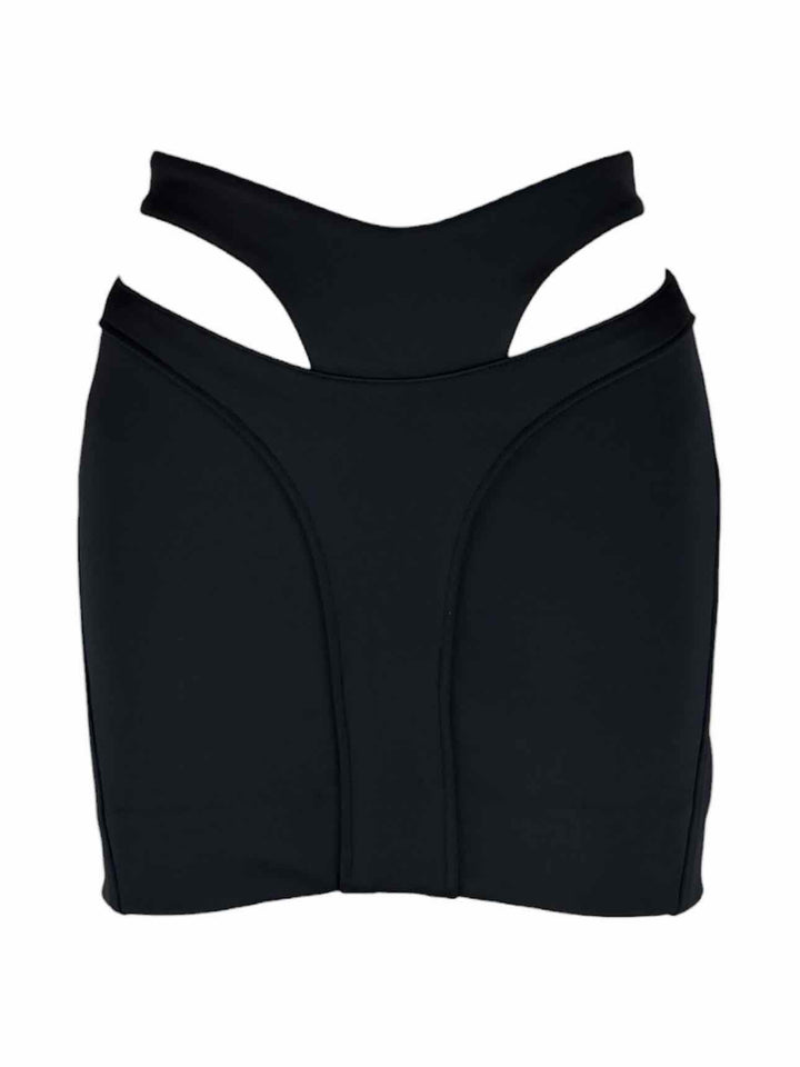 Mugler Size 34 Cutout Jersey Mini Skirt