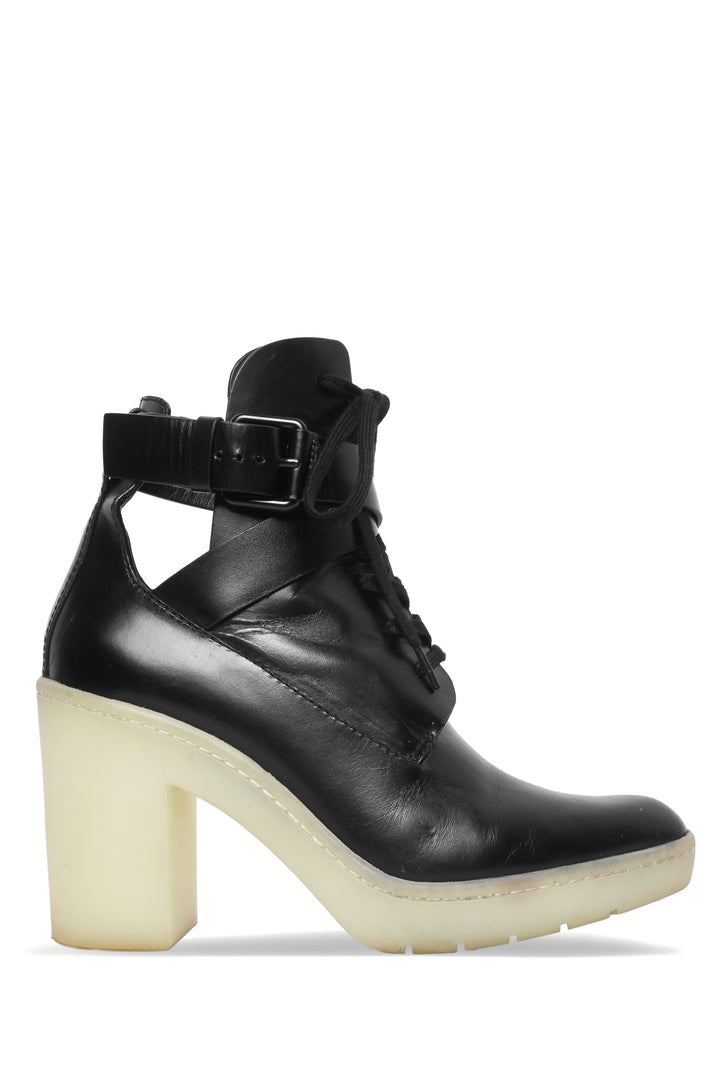Alexander Wang Size 36 Lace-Up Cutout Leather Ankle Boots