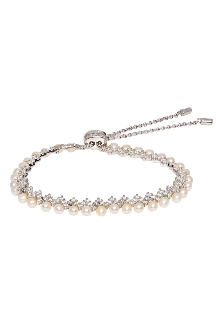 Apm Fresh Water Pearl Up & Down Adjustable Bracelet