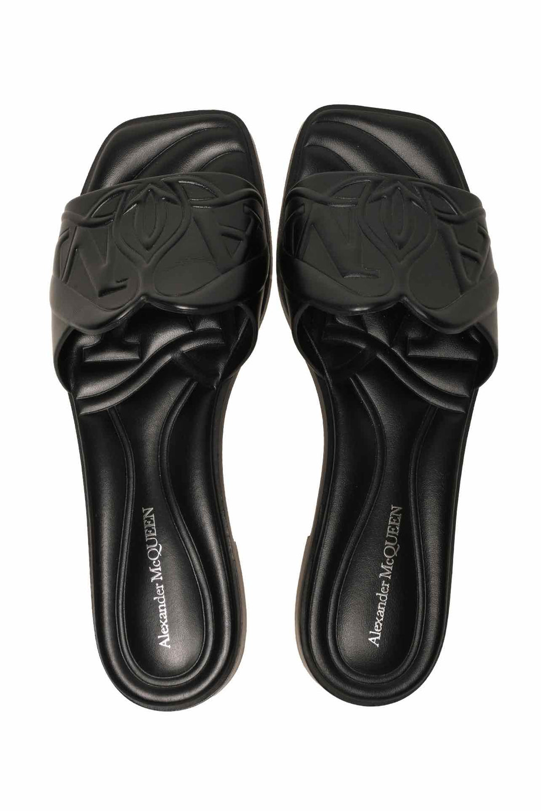 Alexander Mcqueen Size 36.5 Seal Leather Slide Sandals