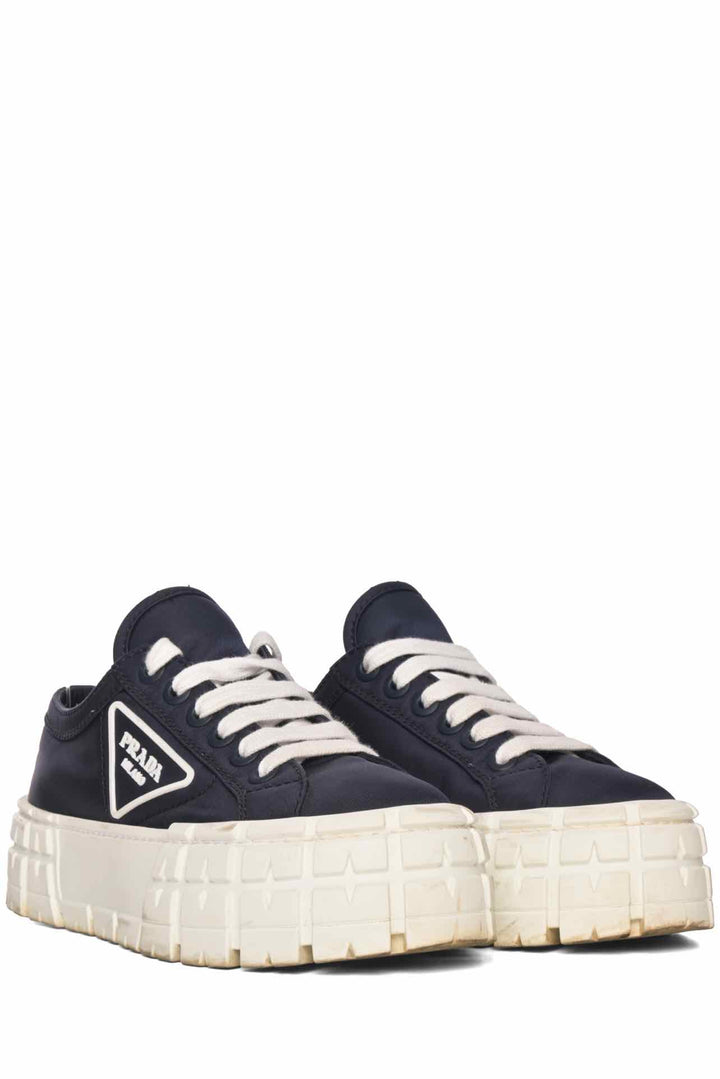 Prada Size 35.5 Double Wheel Nylon Gabardine Platform Sneaker