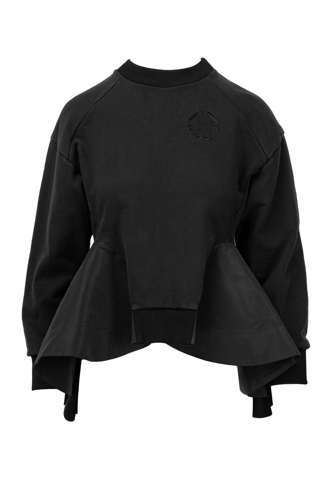 Alexander Mcqueen Size 2 Embroidered Peplum Sweatshirt