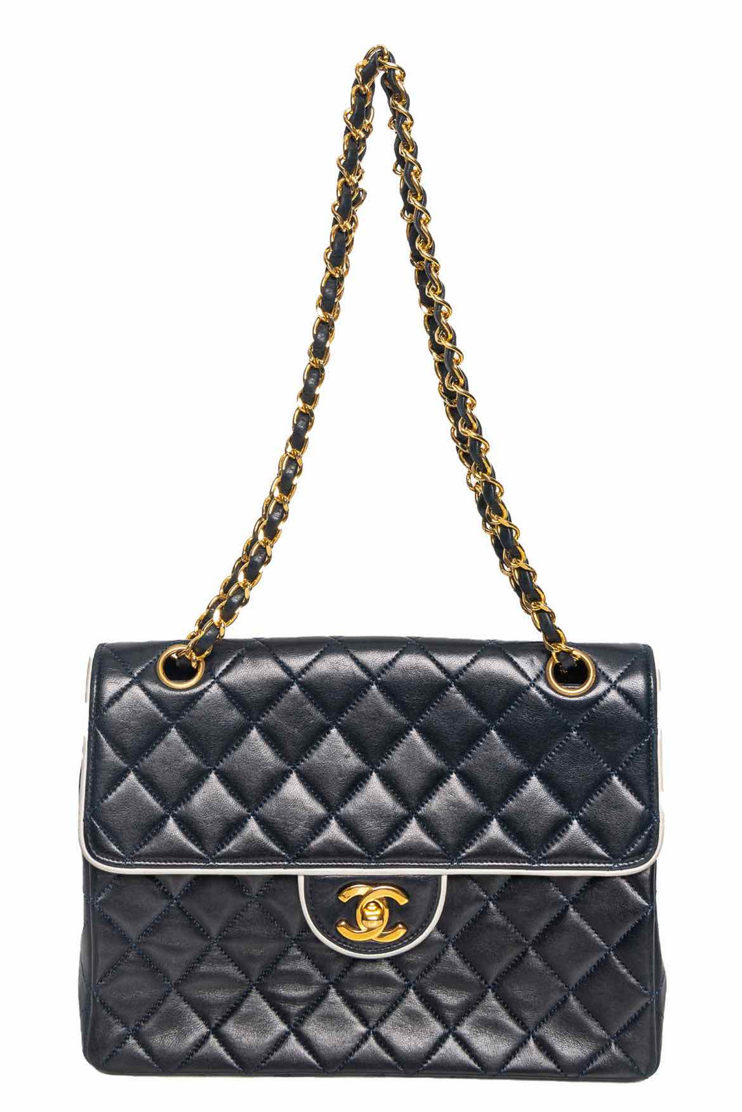 Chanel Vintage Quilted Lambskin Single Flap Shoulder Bag