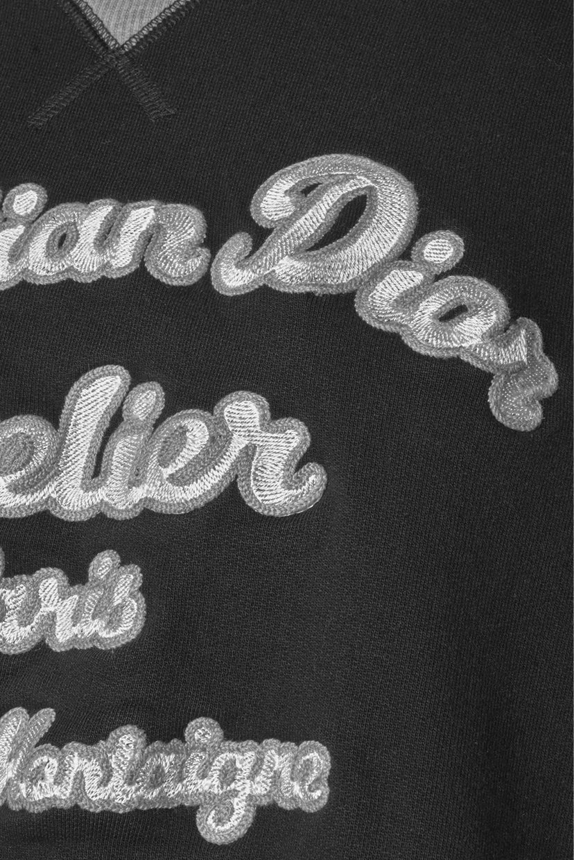 Christian Dior Size L Men's Embroidered Logo Crewneck Sweatshirt