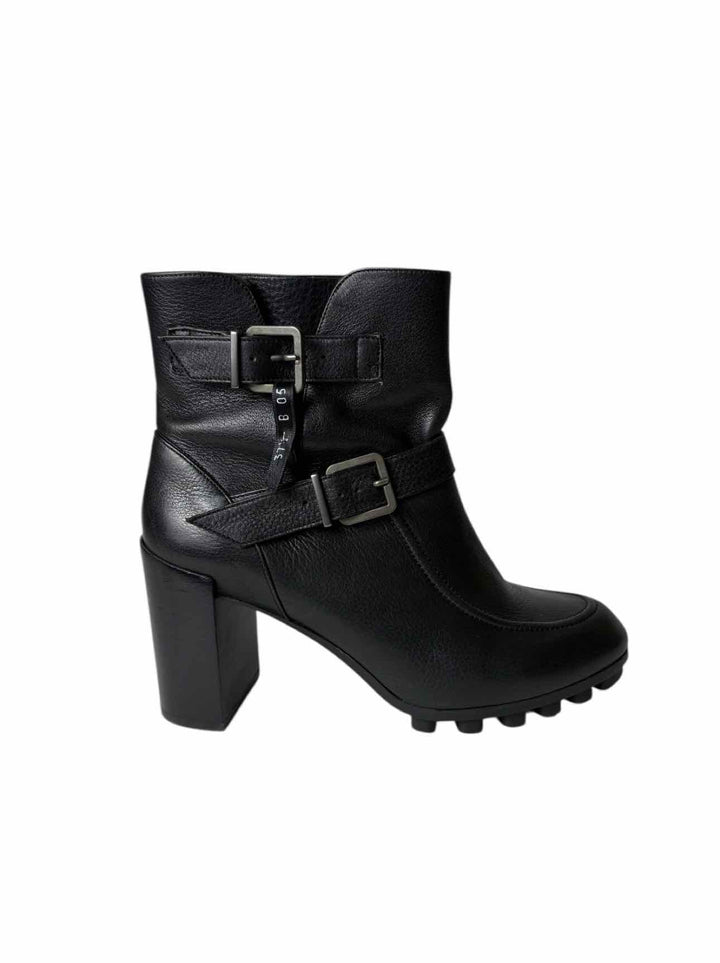 Robert Clergerie Size 37.5 Melody Noir Leather Ankle Boots