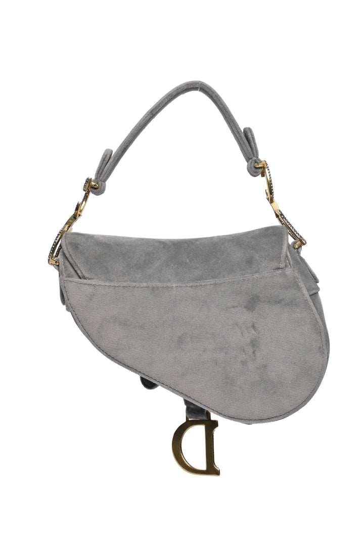 Dior 2019 Velvet Crystal Mini Saddle Bag