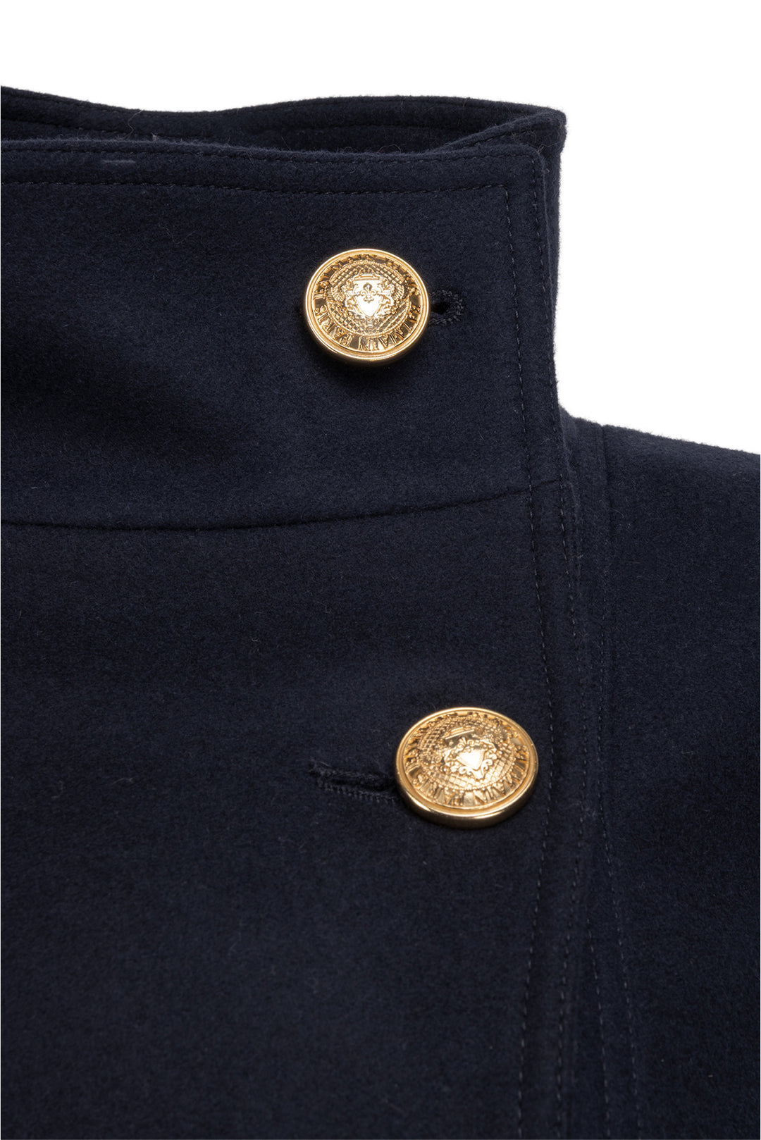 Balmain Size 36 Double Breasted Wool and Cashmere Coat