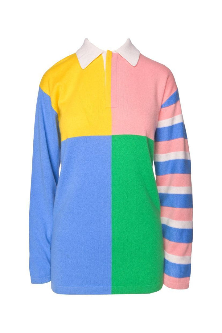 Guest in Residence Size XS Oversized Color-Block Cashmere Sweater