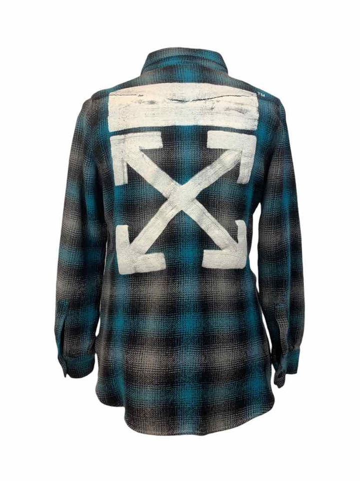 OFF-WHITE Size S Men's Brushed Flannel Shirt Long Sleeve