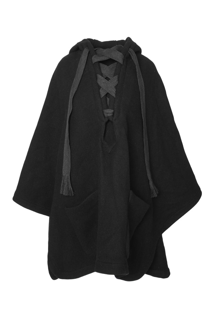 Chloe Size M Iconic Hooded Wool Blend Cape