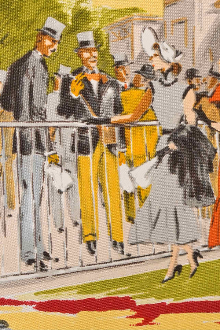 Hermes Gavroche Chantilly by Maurice De Taquoy Pocket Square Scarf