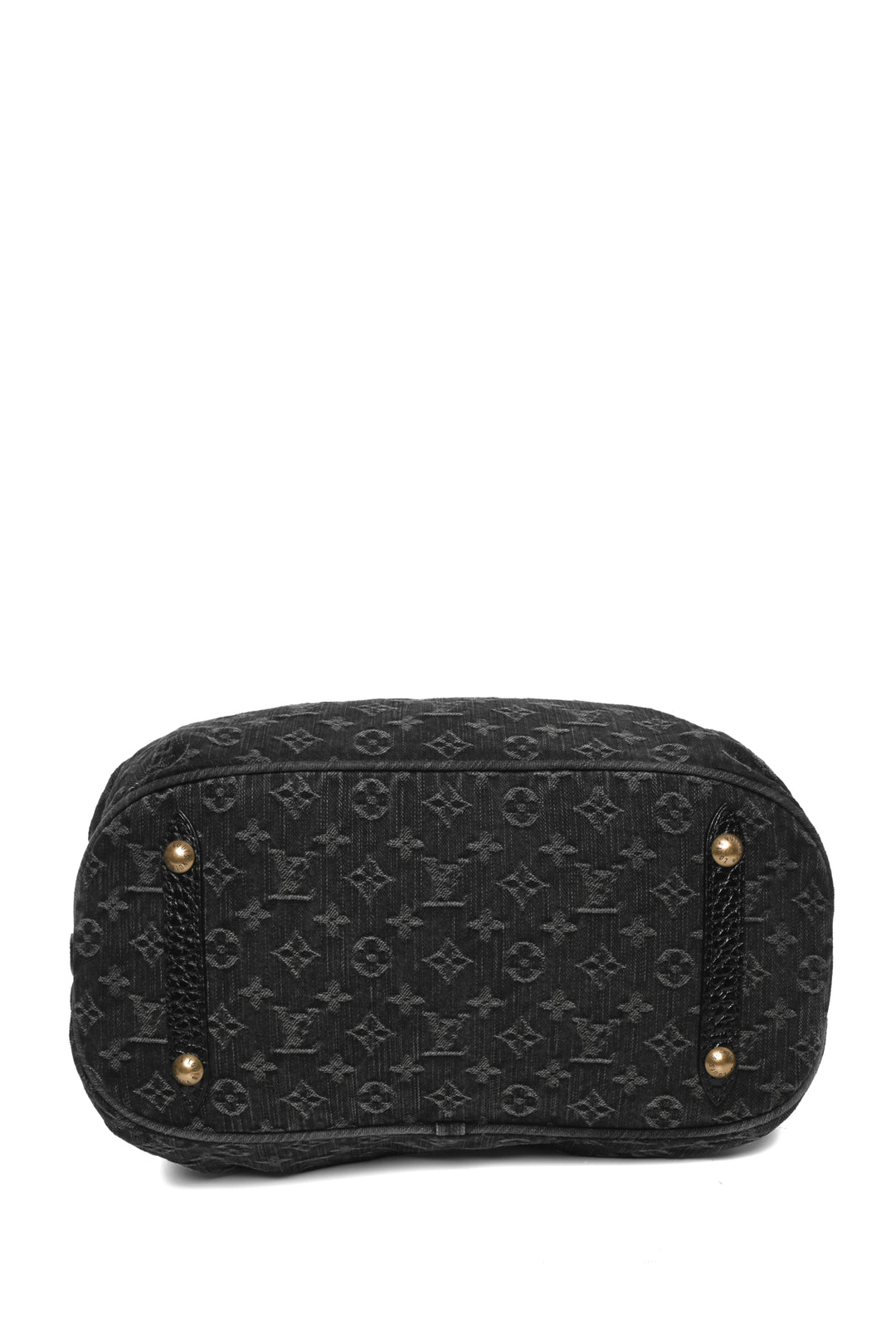 Louis Vuitton Denim Noir Monogram Mahina XL Hobo Shoulder Bag