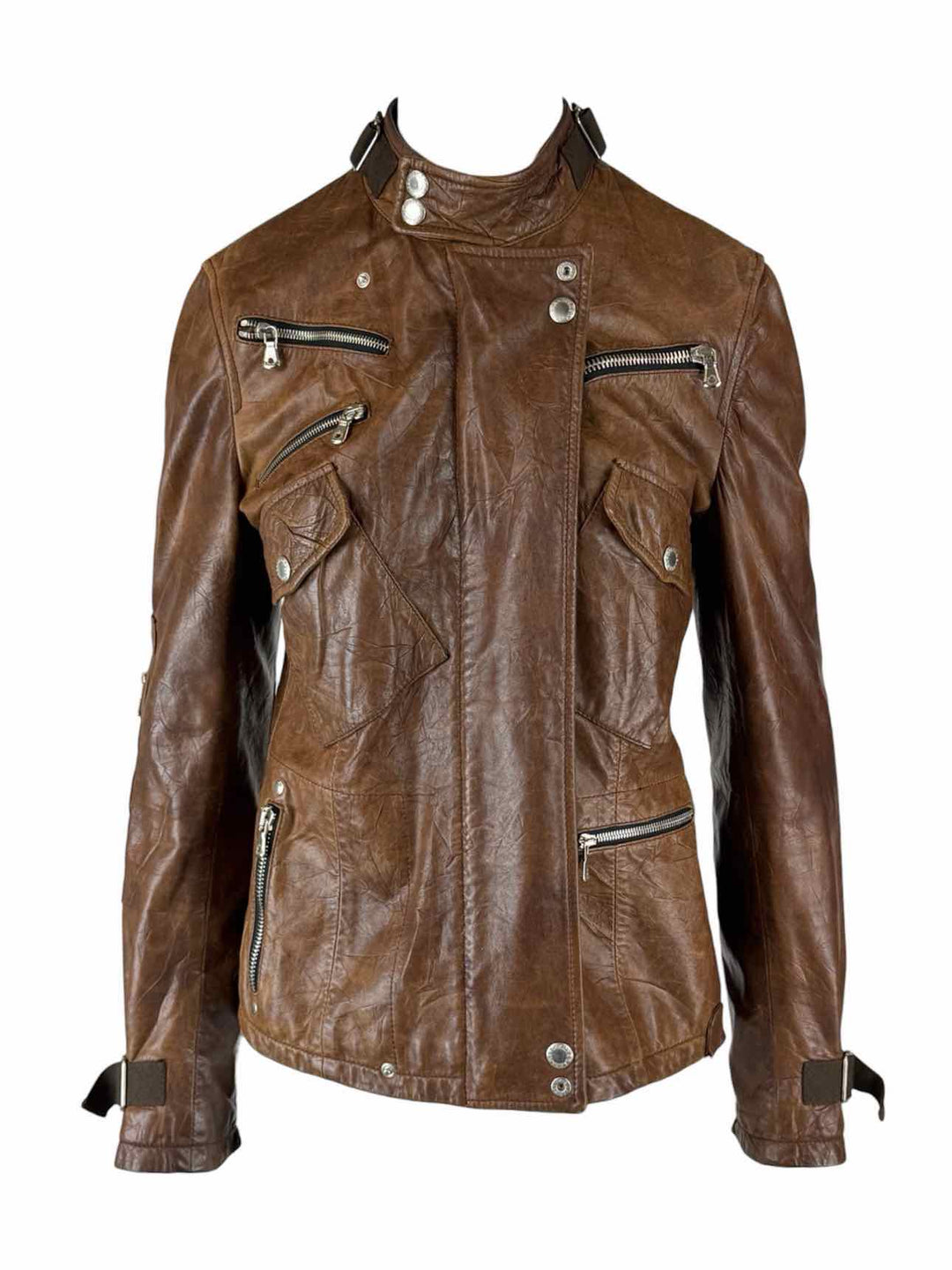 Dolce & Gabbana Size 42 Vintage Sheepskin Leather Biker Jacket